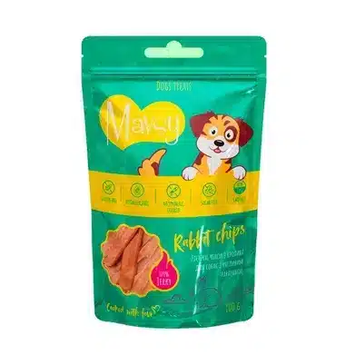 Дієтичні ласощі Mavsy Chips з кроликом для собак з чутливим травленням, 100 г