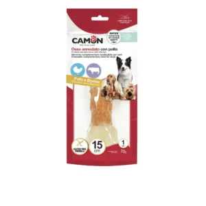Ласощі Camon в'язана кістка з куркою 15 см для собак, 70 г
