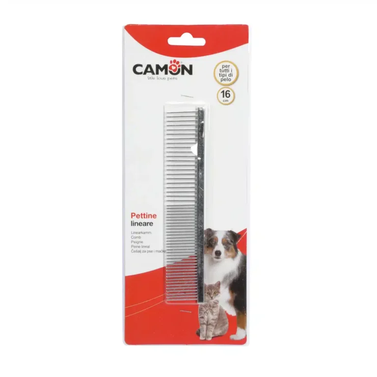 Гребінець Camon хромований для тварин, 16 см