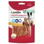 Снек для собак CAMON джеркі з куркою, тріскою і яловичою шкірою (100 г)