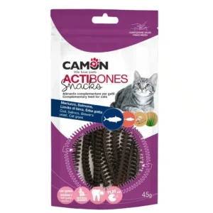 Снек для котів CAMON Actibones з тріскою, лососем, пивними дріжджами і котячою м'ятою, 45 г
