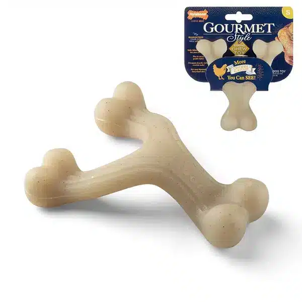Жувальна іграшка Nylabone Gourmet Wishbone Chicken для собак зі смаком курки, 12,5 см
