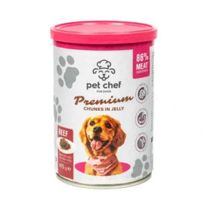 Вологий корм Pet Chef з яловичиною в желе для дорослих собак