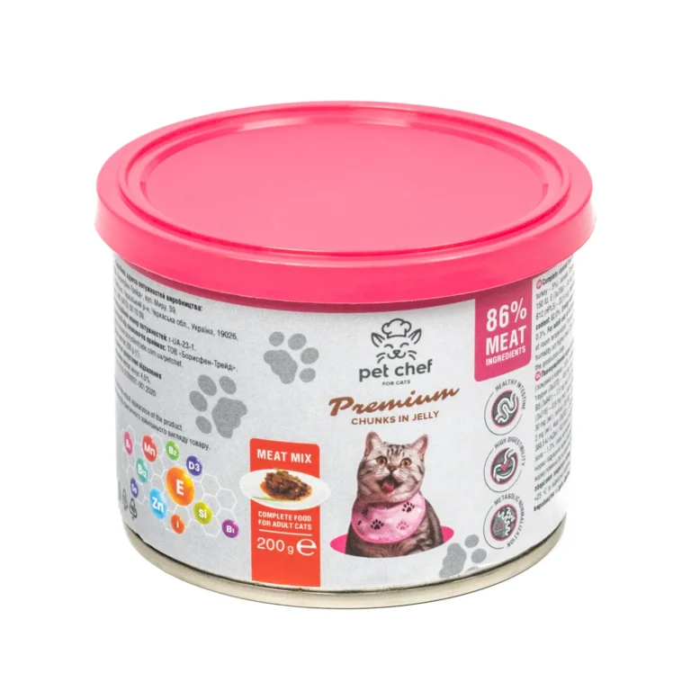Вологий корм Pet Chef м'ясний мікс шматочки в желе для котів
