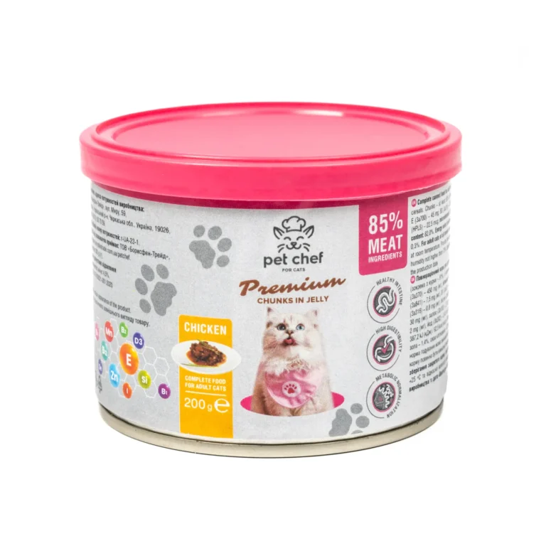 Вологий корм Pet Chef з куркою в желе для дорослих котів