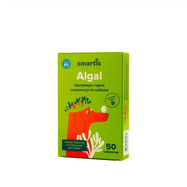 Харчова добавка Smartis Algal зі спіруліною для собак, 50 таб
