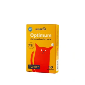 Харчова добавка Smartis Optimum із залізом для котів, 50 таб