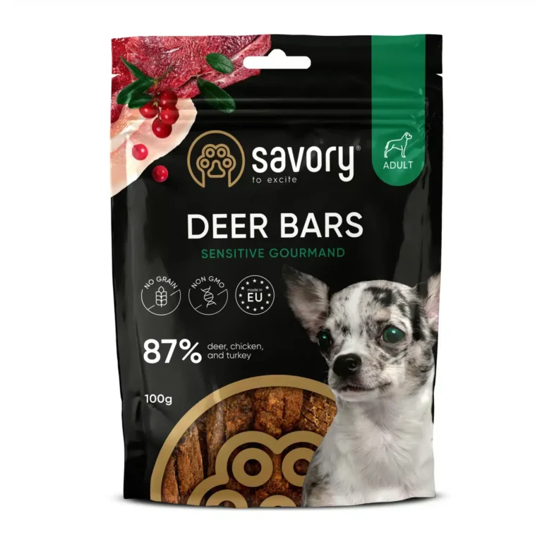 Ласощі для дорослих собак Джерки Savory Deer Bars м'ясні батончики з олениною, 100 г