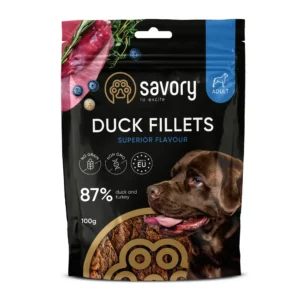 Ласощі Savory Duck Fillets з індичкою і качкою для собак, 100 г