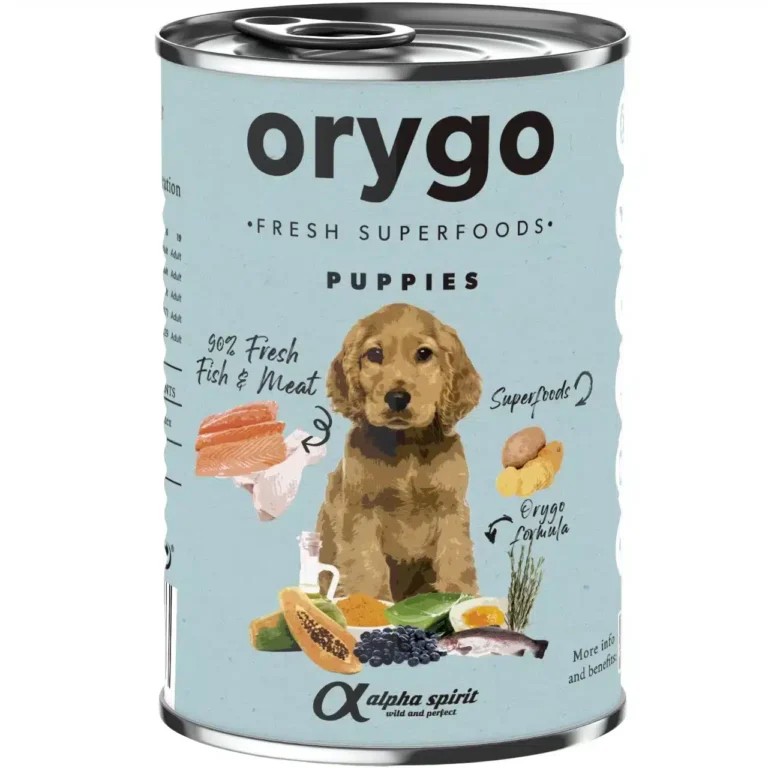 Вологий корм для цуценят ORYGO Wet пашет з лососем та бататом, 400 г