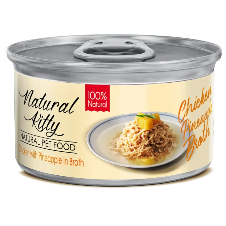 Вологий корм Natural Kitty з куркою і ананасом для котів, 80 г