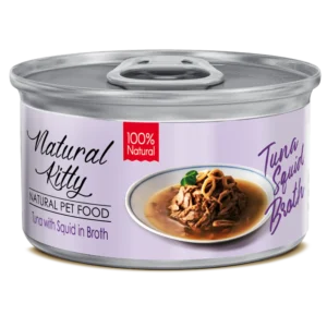 Вологий корм Natural Kitty з тунцем та кальмарами для котів, 80 г