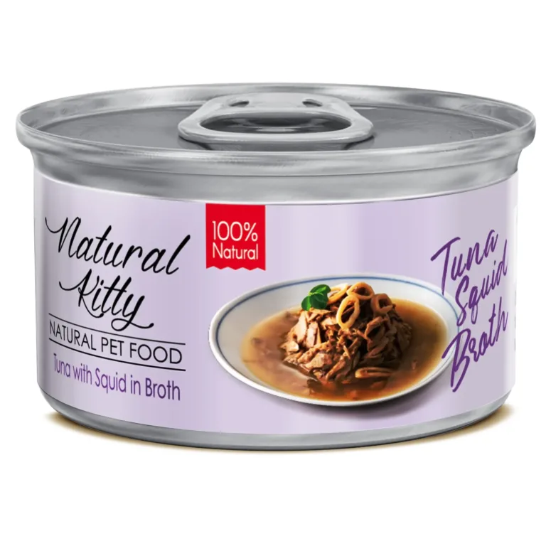 Вологий корм Natural Kitty з тунцем та кальмарами для котів, 80 г