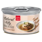 Вологий корм для котів Natural Kitty з тунцем та куркою в бульйоні, 80г