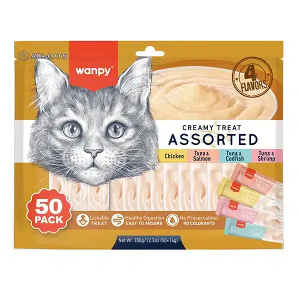 Ласощі Wanpy Creamy Treat з лососем для котів, 14 г