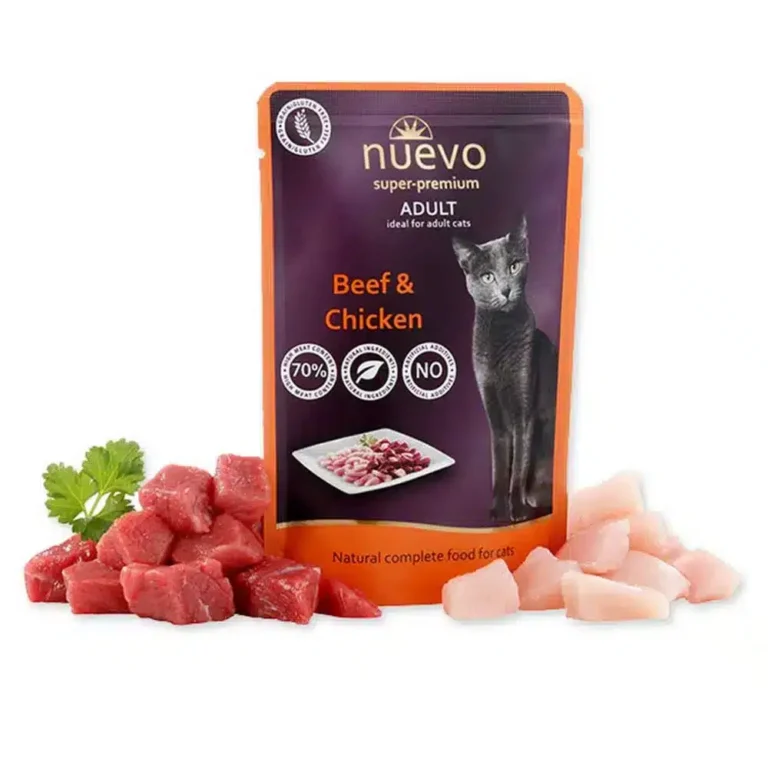 Пауч для котів  NUEVO ADULT з яловичиною та куркою , 85 г