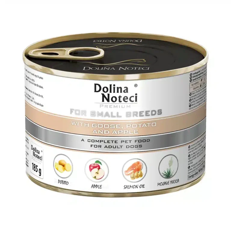 Вологий корм для  собак малих порід Dolina Noteci Premium з гусем,картоплею та яблуком, 185 г