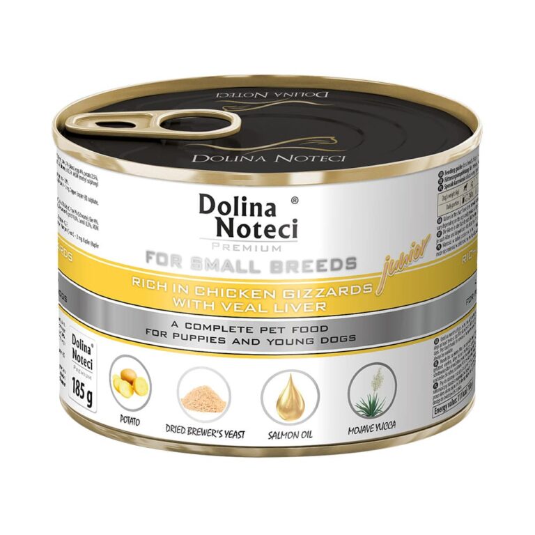 Вологий корм Dolina Noteci з куркою і телятиною для цуценят малих порід, 185 г