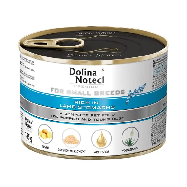 Вологий корм Dolina Noteci з ягням для цуценят малих порід, 185 г