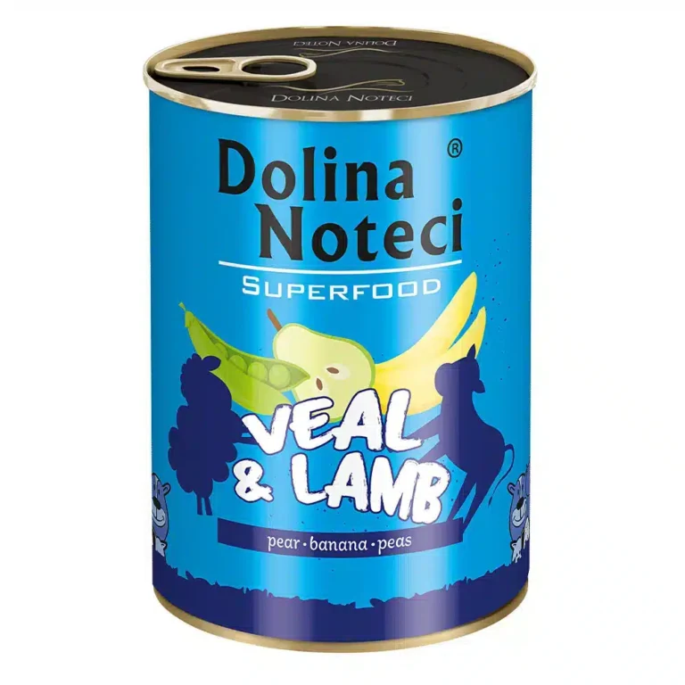 Вологий корм для дорослих собак Dolina Noteci Superfood з телятиною та бараниною