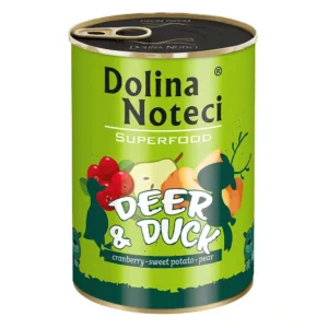 Вологий корм для дорослих собак Dolina Noteci Superfood з олениною та качкою