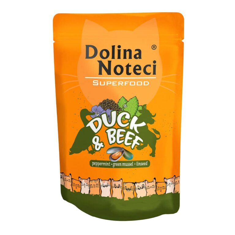 Вологий корм Dolina Noteci Superfood з качкою і яловичиною для котів, 85 г