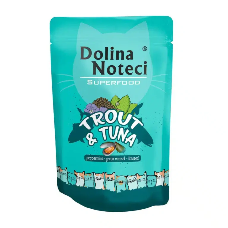 Вологий корм Dolina Noteci Superfood з фореллю і тунцем для котів, 85 г
