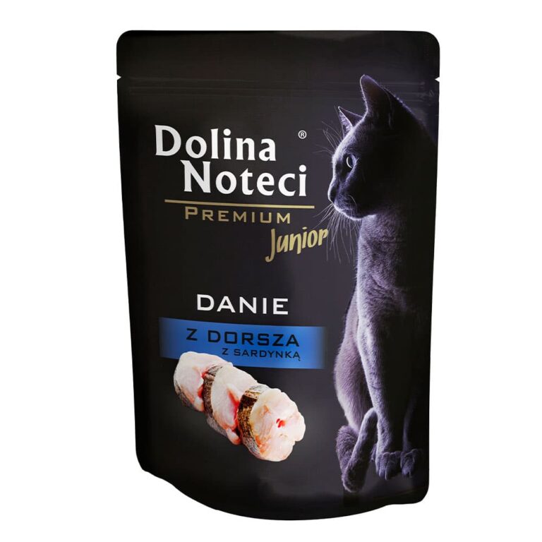 Вологий корм Dolina Noteci Danie з тріскою і сардиною для кошенят, 85 г