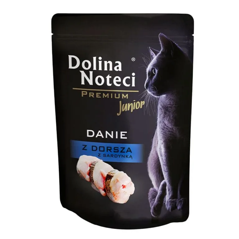 Вологий корм Dolina Noteci Danie з тріскою і сардиною для кошенят, 85 г