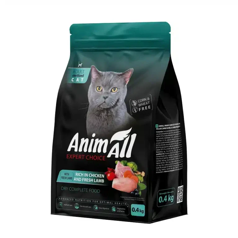 Сухий корм AnimAll з куркою і ягням для стерилізованих котів