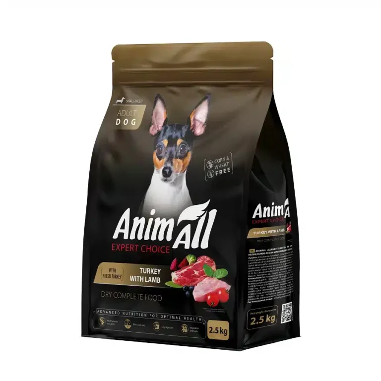 Сухий корм для дорослих собак малих порід AnimAll зі свіжою індичкою та ягням