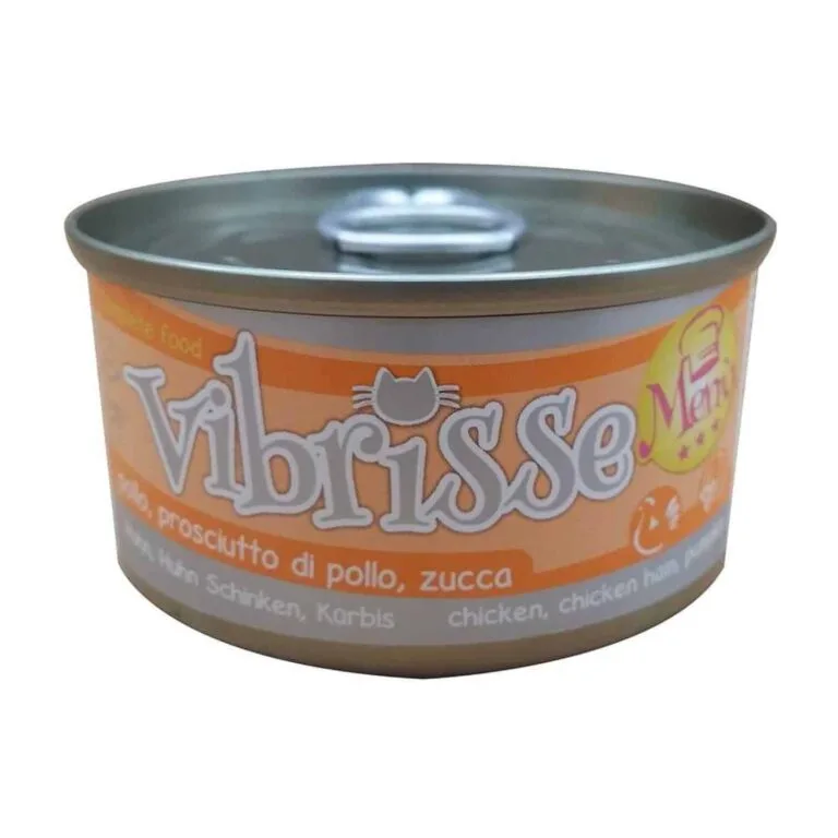 Вологий корм Vibrisse Menu з куркою і шинкою для котів, 70 г