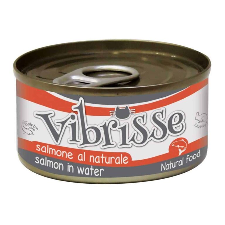 Вологий корм для котів VIBRISSE з лососем у власному соку, 70 г
