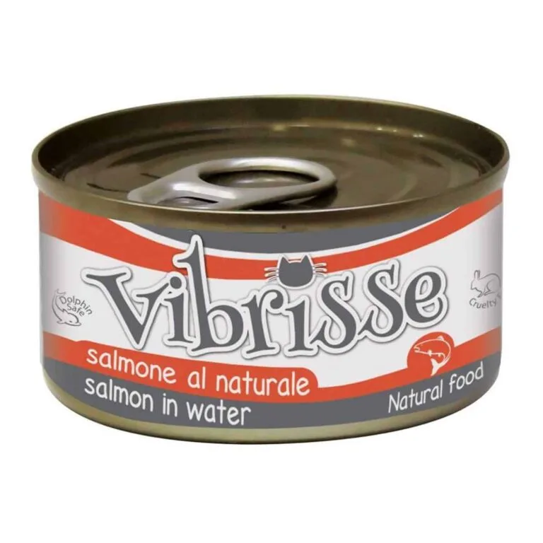 Вологий корм для котів Vibrisse з лососем у власному соку, 70 г
