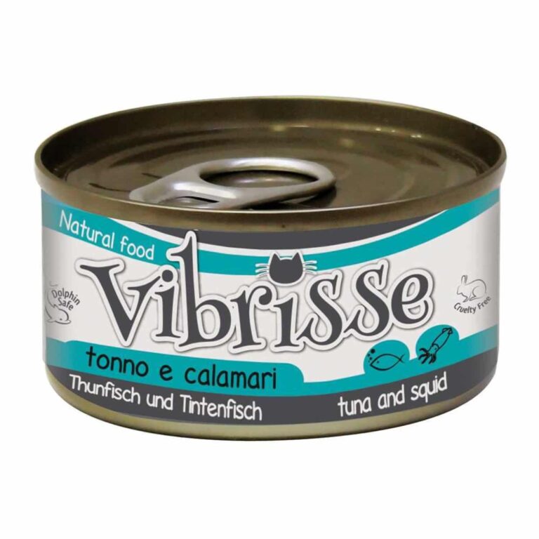 Вологий корм для котів VIBRISSE з тунцем та кальмаром, 70 г