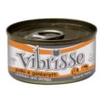 Вологий корм для котів VIBRISSE з куркою та креветками, 70 г