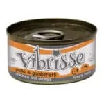 Вологий корм для котів Vibrisse з куркою та креветками, 70 г