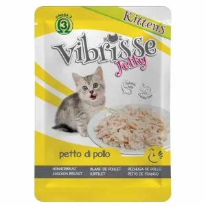 Вологий корм для кошенят Vibrisse Jelly з курячою грудкою у желе, 70 г