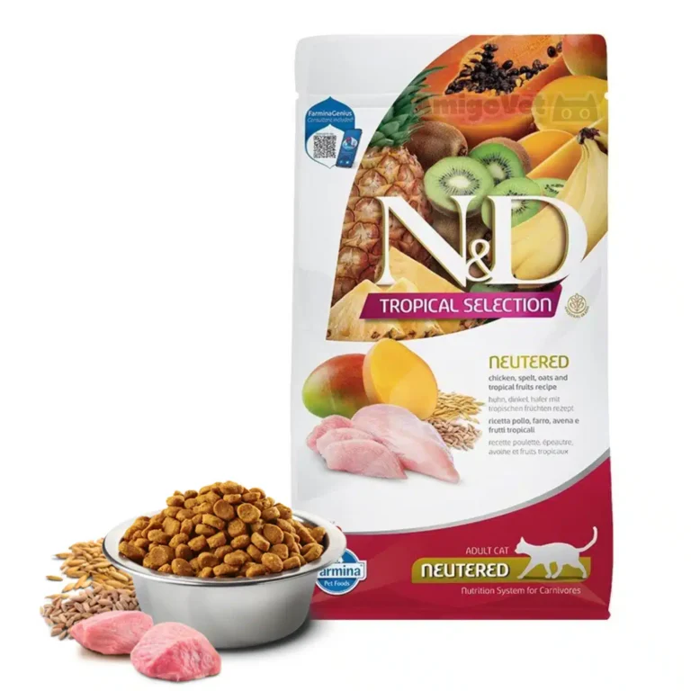 Низькозерновий корм для дорослих стерилізованих котів Farmina N&D Tropical Selection з куркою та тропічними фруктами