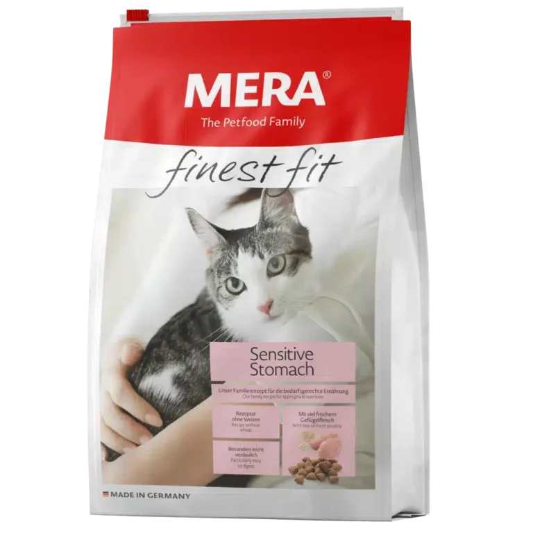 Сухий корм для чутливих котів MERA finest fit Sensitive Stomach із свіжим м'ясом птиці і ромашкою