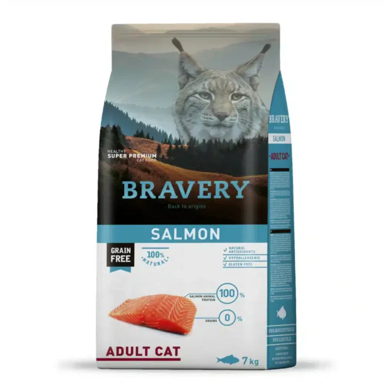 Сухий корм для дорослих котів Bravery з лососем