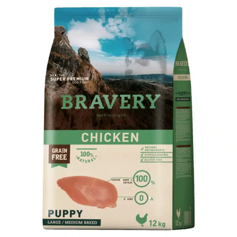 Сухий корм Bravery для цуценят середніх та великих порід з куркою