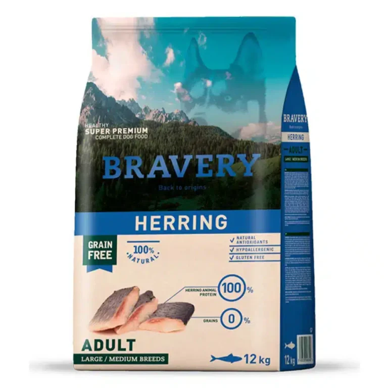 Сухий корм для дорослих собак cередніх та великих порід BRAVERY з оселедцем