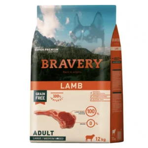 Сухий корм Bravery для дорослих собак середніх та великих порід з ягням