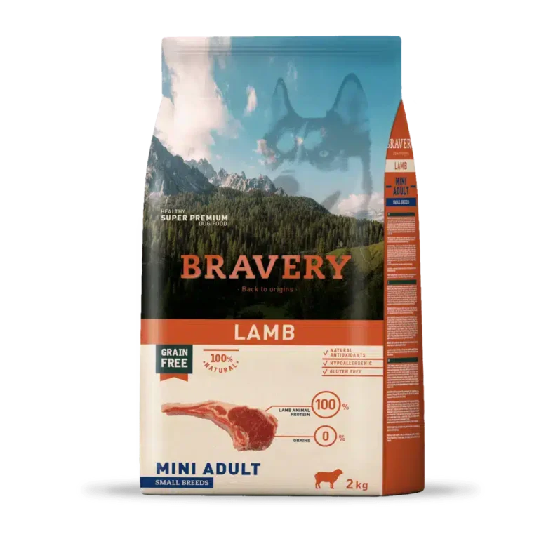 Сухий корм для дорослих собак малих порід Bravery з ягням