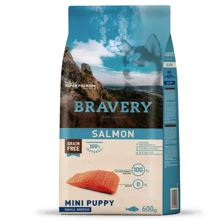Сухий корм для цуценят дрібних порід BRAVERY з лососем, 600 г