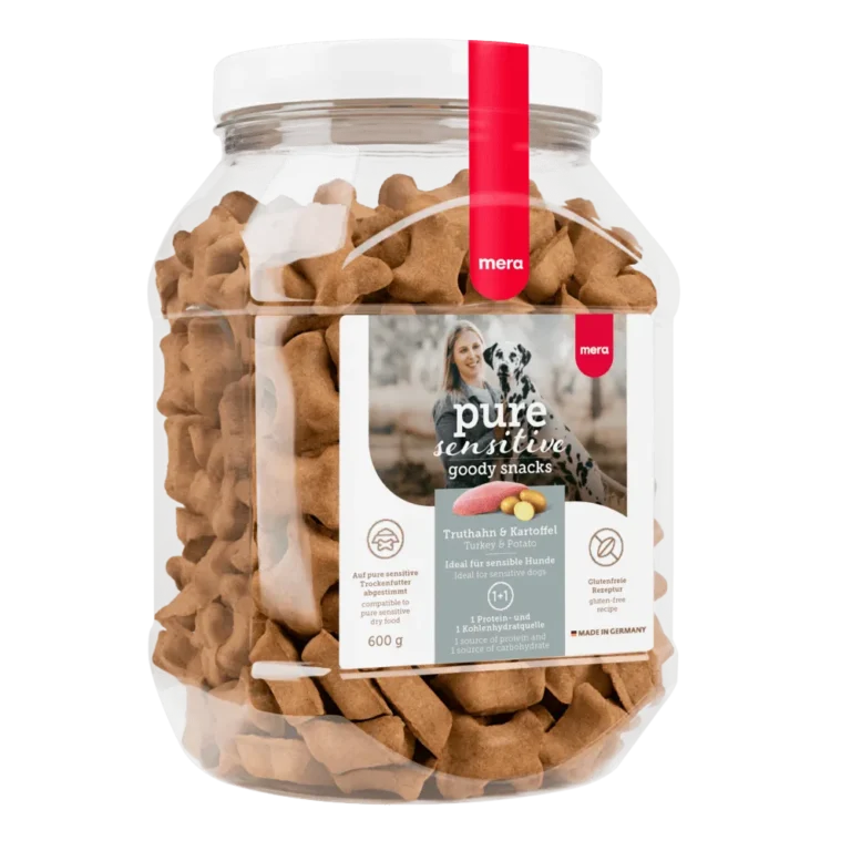 Снеки для собак з чутливим травленням Mera good snacks pure sensitive Truthahn & Kartoffel  з індичкою та картоплею, 600 г