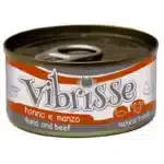 Вологий корм Vibrisse з тунцем і яловичиною для котів, 70 г