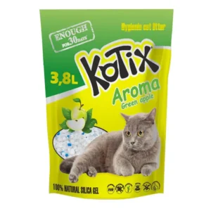 Силікагелевий наповнювач Kotix Green Apple зелене яблуко для котів
