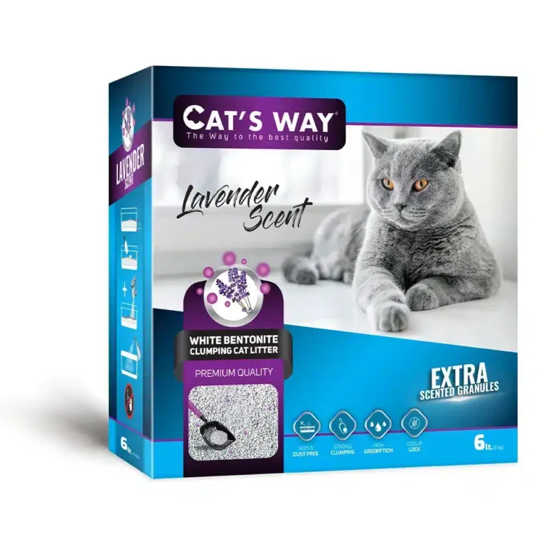 Бентонітовий наповнювач CAT'S WAY BOX лаванда + фіолетові гранули, 6л